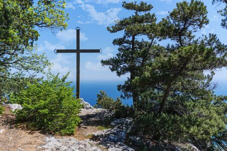 Beautiful mountain landscape background - a journey through the hiking trailsの写真素材