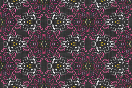 Kaleidoscope- mirrored geometric elements. Artwork- seamless pattern. Mosaic background- ornament...