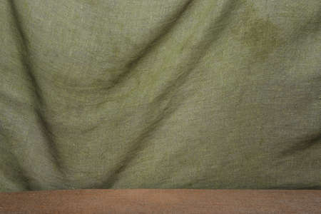 Crumpled fabric- texture background. Abstract cloth- art drapery.の写真素材