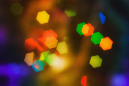 Abstract outline of light- colored circles bokeh. Blurred background