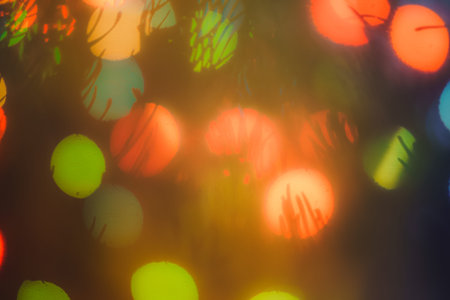 Abstract outline of light- colored circles bokeh. Blurred background