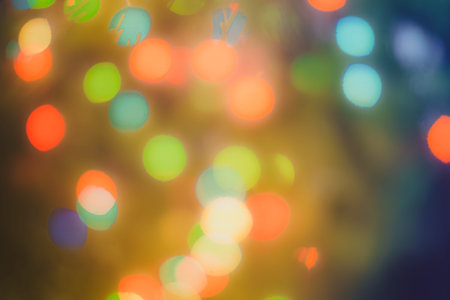 Abstract outline of light- colored circles bokeh. Blurred background
