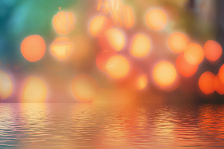 Abstract outline of light- colored circles bokeh. Blurred backgroundの写真素材