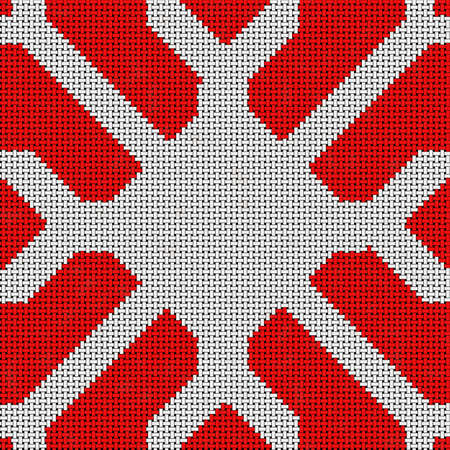 Cross stitch- abstract art. Fashion geometry- ornament mosaic. Textile decor- embroidery pattern.の写真素材