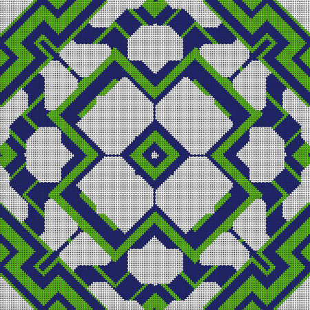 Cross stitch- abstract art. Fashion geometry- ornament mosaic. Textile decor- embroidery pattern.