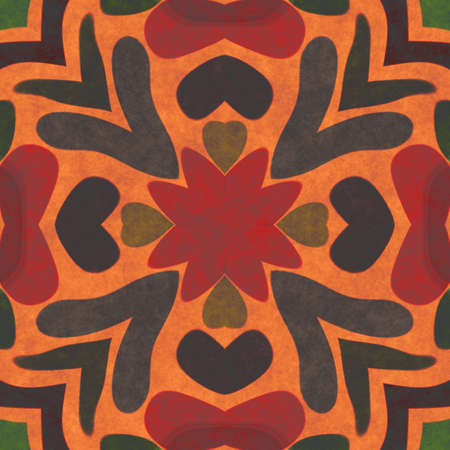 Abstract art- cartoon kaleidoscope. Sacred geometry- ornament mosaic. Mandala- artistic illustration.の写真素材