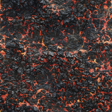 Background lava. Burning coals- crack surface. Abstract nature pattern- glow faded flame. Danger terrain- illustration volcanic.の写真素材
