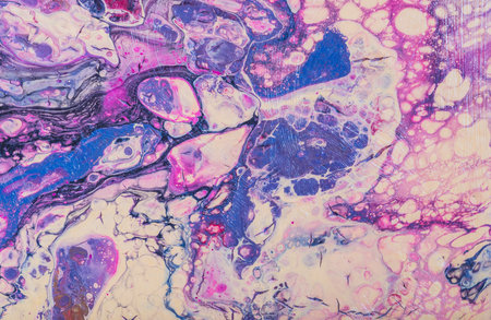 Fluid art. Abstract illustration - stain, splashes, smearing the dye. Liquid acrylic- paint on...