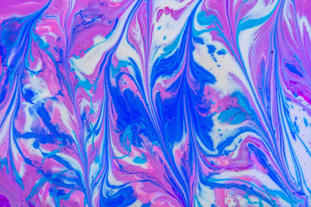 Fluid art. Abstract illustration - stain, splashes, smearing the dye. Liquid acrylic- paint on canvas. Pigment water background.の写真素材