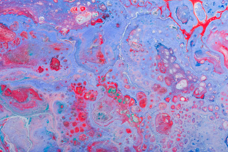 Fluid art. Abstract illustration - stain, splashes, smearing the dye. Liquid acrylic- paint on...