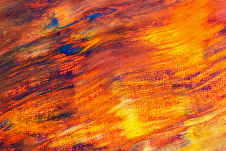 Fluid art. Abstract illustration - stain, splashes, smearing the dye. Liquid acrylic- paint on canvas. Pigment water background.の写真素材