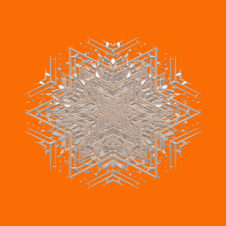 Snowflake- winter background. Christmas holiday- joy and happiness. Decorative ornament- celebrate decor. 3d illustrationの写真素材