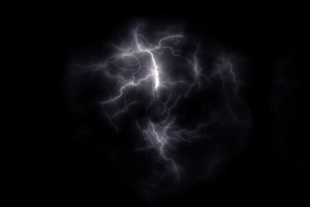 Lightning storm. Natural phenomenon - element climateの写真素材
