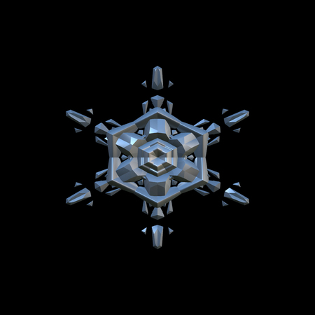 Form silicone. Snowflake- winter background. Christmas holiday- joy and happiness. Decorative ornament- celebrate decor. 3d illustrationの写真素材