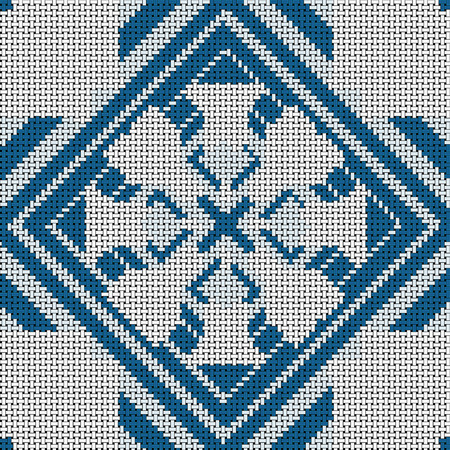 Cross stitch- abstract art. Fashion geometry- ornament mosaic. Textile decor- embroidery pattern.の写真素材
