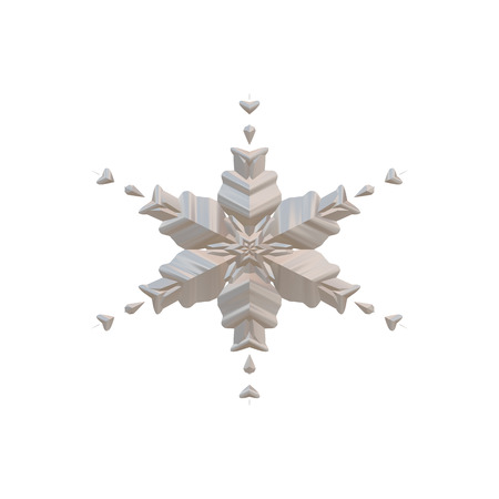 Form silicone. Snowflake- winter background. Christmas holiday- joy and happiness. Decorative ornament- celebrate decor. 3d illustrationの写真素材