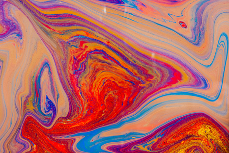 Fluid Art- liquid ink pattern. Acrylic paint- acrylic paint to create picture of any style. Artwork blob swirl- creative stain. Creating an abstract work- combinations of color, contrasts smooth linesの写真素材