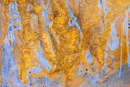 Fluid art. Abstract illustration - stain, splashes, smearing the dye. Liquid acrylic- paint on...