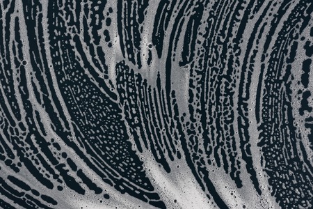 Drops- liquid foam. Fluid aqua- pattern nature. Background- cleansing wash. Shampoo bubbles- soapy waterの写真素材