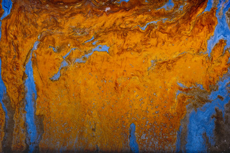 Fluid art. Abstract artwork- stain, splashes, smearing the dye. Liquid acrylic- color blot. Pigment...