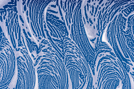 Drops- liquid foam. Fluid aqua- abstract pattern nature. Background- cleansing wash. Shampoo bubbles- soapy waterの写真素材