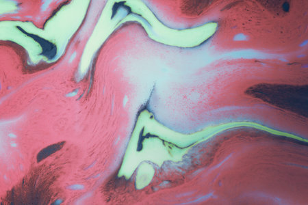 Fluid art- marbled effect. Abstract artwork- stain, splashes, smearing the dye. Liquid acrylic-...