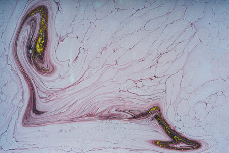 Fluid art- marbled effect. Abstract artwork- stain, splashes, smearing the dye. Liquid acrylic-...