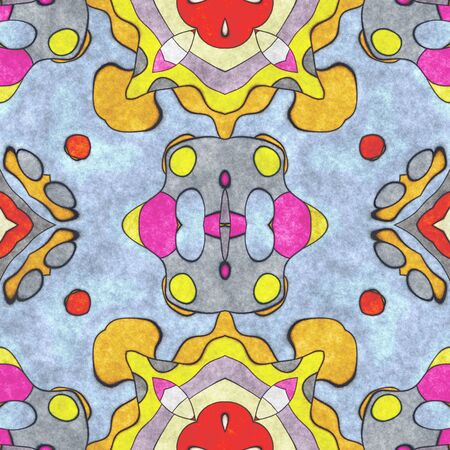 Seamless shape- napkin pattern. Ornamental fantasy- top view. Decoration mosaic- design blankの写真素材