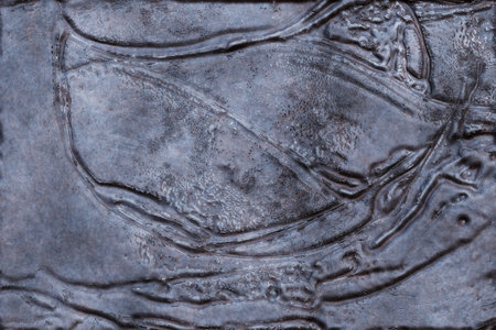 Metal engrave- abstract background, rusty iron. Oxidized material - environmental impact. Metallic...