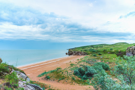 Crimea. Azov sea- nature landscape. Scenery background- vacation destinationsの写真素材