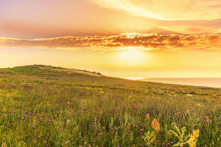 Crimea. Azov sea- nature landscape. Scenery background- vacation destinationsの写真素材