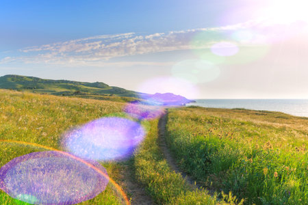 Crimea. Azov sea- nature landscape. Scenery background- vacation destinationsの写真素材