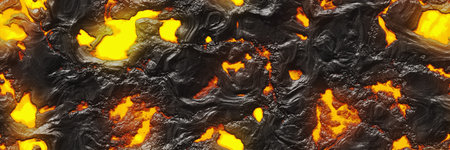 Large file volcanoes. Background lava- seamless hot texture. Danger terrain heat- 3d illustration...