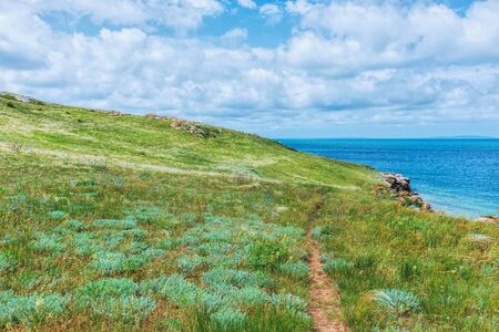 Crimea. Azov sea- nature landscape. Scenery background- vacation destinationsの写真素材