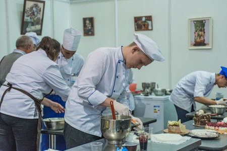 Moscow, Russia - October 10: International Exhibition for Equipment, Technologies, Raw Materials and Ingredients for the Food Processing Industry 2017のeditorial素材