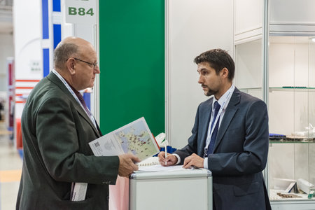 Moscow, Russia - October 10: International Exhibition for Equipment, Technologies, Raw Materials and Ingredients for the Food Processing Industry 2017のeditorial素材