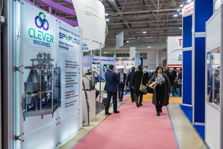 Moscow, Russia - October 10: International Exhibition for Equipment, Technologies, Raw Materials and Ingredients for the Food Processing Industry 2017のeditorial素材