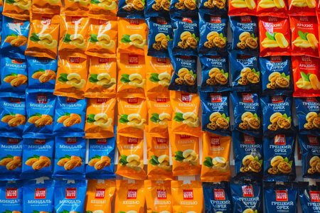 MOSCOW, RUSSIA - FEBRUARY 10-14: PRODEXPO 2020. 27th International Exhibition for Food, Beverages, display Raw Materials. Show stand businessのeditorial素材