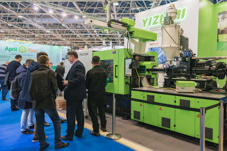 Moscow, Russia - January 29, 2019: International specialized exhibition of plastics and rubbers....