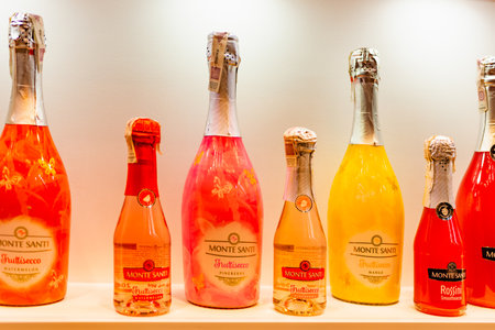 MOSCOW, RUSSIA - FEBRUARY 10-14: PRODEXPO 2020. 27th International Exhibition for Food, Beverages, display Raw Materials. Show stand businessのeditorial素材