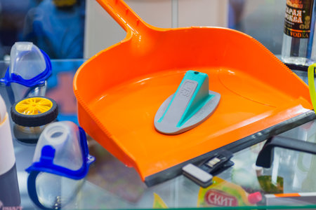 Moscow, Russia - January 28-31, 2020: International specialized exhibition of plastics and rubbers. Expo products manufacturing and recyclingのeditorial素材