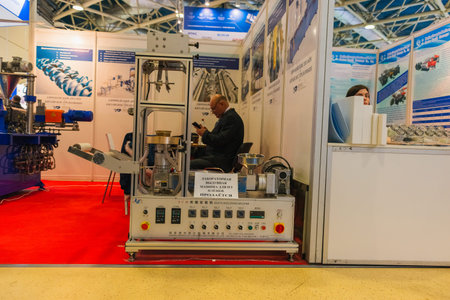 Moscow, Russia - January 28-31, 2020: International specialized exhibition of plastics and rubbers....