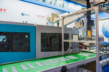 Moscow, Russia - January 28-31, 2020: International specialized exhibition of plastics and rubbers....
