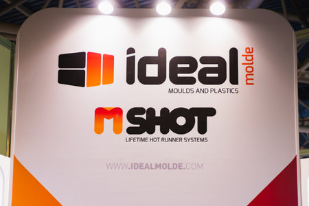 Moscow, Russia - January 28-31, 2020: International specialized exhibition of plastics and rubbers. Expo products manufacturing and recyclingのeditorial素材