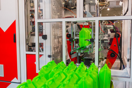 Moscow, Russia - January 28-31, 2020: International specialized exhibition of plastics and rubbers. Expo products manufacturing and recyclingのeditorial素材