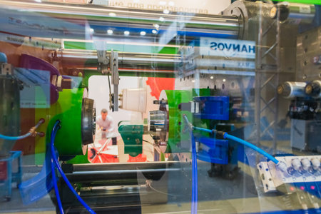 Moscow, Russia - January 28-31, 2020: International specialized exhibition of plastics and rubbers....