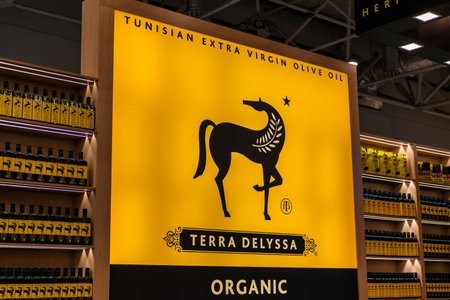 MOSCOW, RUSSIA - FEBRUARY 10-14: PRODEXPO 2020. 27th International Exhibition for Food, Beverages, display Raw Materials. Show stand businessのeditorial素材