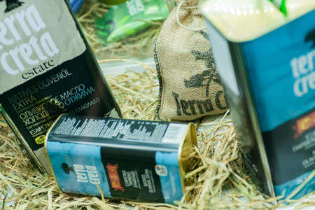 MOSCOW, RUSSIA - FEBRUARY 10-14: PRODEXPO 2020. 27th International Exhibition for Food, Beverages, display Raw Materials. Show stand businessのeditorial素材