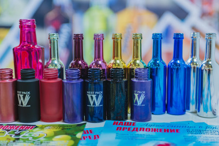 MOSCOW, RUSSIA - FEBRUARY 10-14: PRODEXPO 2020. International Exhibition Food. Show stand businessのeditorial素材