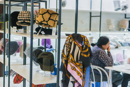 MOSCOW, RUSSIA - FEBRUARY 24-27: Fashion Trade Show 2020.34th international exhibition of mens, womens, children clothing, underwear, wedding fashion and accessoriesのeditorial素材